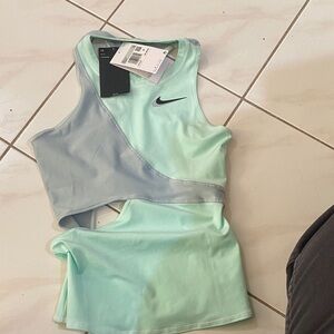 XS Nike Light Green and Gray Asymmetrical Tank